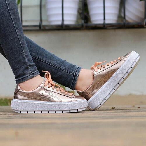 Kvinde Casual Sneakers Puma Basket Platform Trace Luxe 36