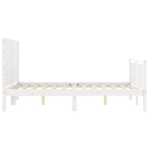 Sengeramme uden madras 140x200 cm massivt fyrretræ hvid
