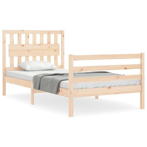 Sengeramme med sengegavl 100x200 cm massivt træ