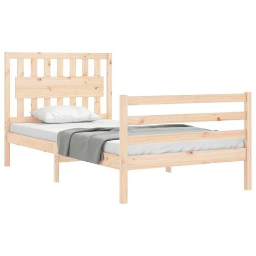 Sengeramme med sengegavl 100x200 cm massivt træ