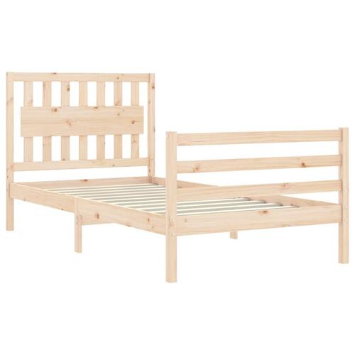 Sengeramme med sengegavl 100x200 cm massivt træ