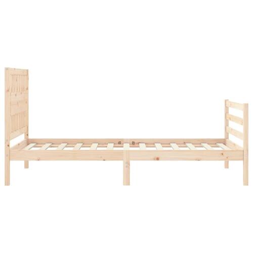 Sengeramme med sengegavl 100x200 cm massivt træ