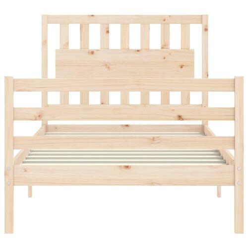 Sengeramme med sengegavl 100x200 cm massivt træ