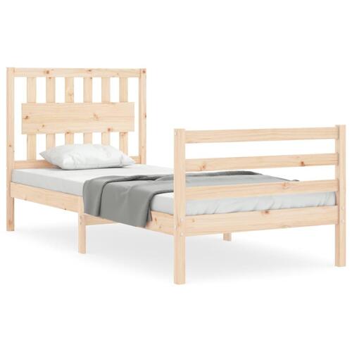 Sengeramme med sengegavl 90x200 cm massivt træ