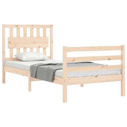 Sengeramme med sengegavl 90x200 cm massivt træ