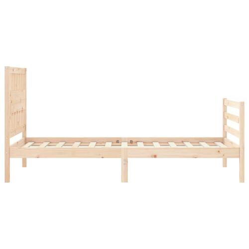 Sengeramme med sengegavl 90x200 cm massivt træ