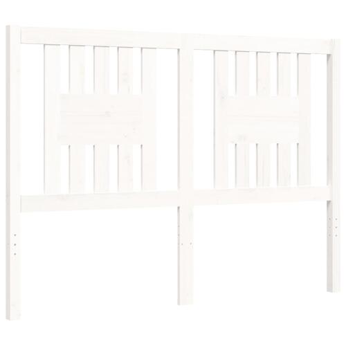 Sengeramme med sengegavl 120x200 cm massivt træ hvid