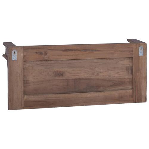 Vægmonteret knagerække 80x17x35 cm massivt teaktræ