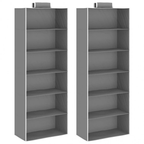 Hængeopbevaring 2 stk. med 6 hylder stof