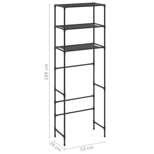 Opbevaringsstativ med 3 hylder 53x28x169 cm sort