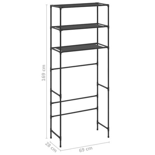 Opbevaringsstativ med 3 hylder 69x28x169 sort