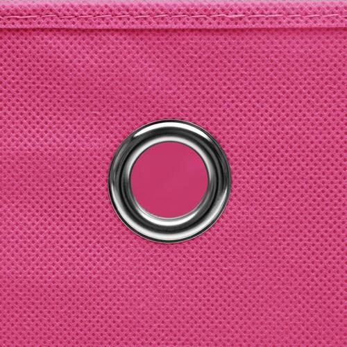 Opbevaringskasser 10 stk. 32x32x32 stof pink
