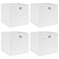 Opbevaringskasser 4 stk. 32x32x32 stof hvid