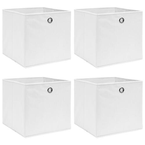 Opbevaringskasser 4 stk. 32x32x32 stof hvid
