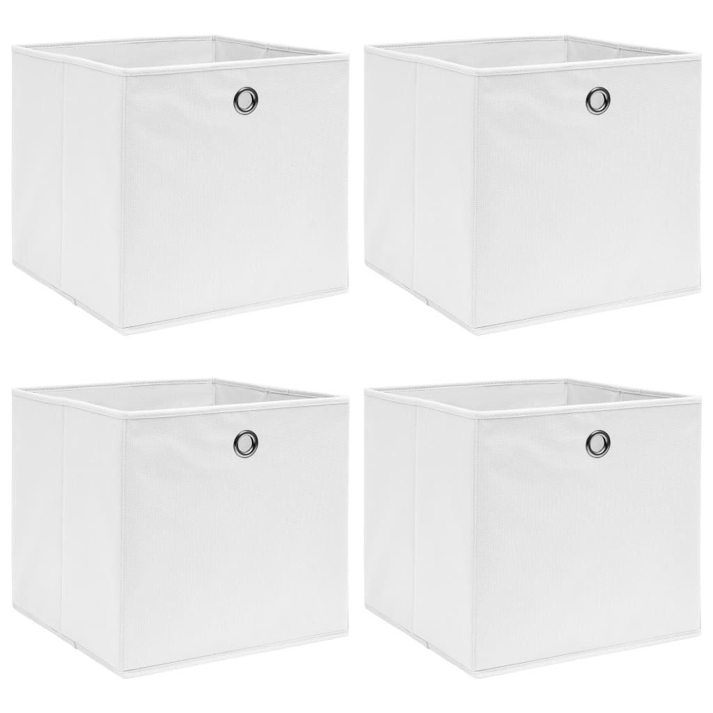 Opbevaringskasser 4 stk. 32x32x32 stof hvid