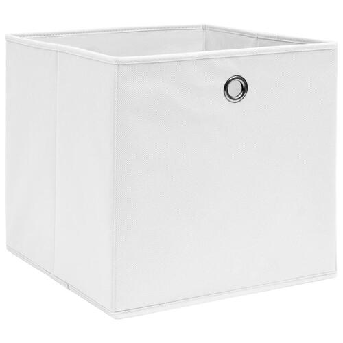 Opbevaringskasser 10 stk. 32x32x32 stof hvid
