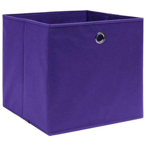 Opbevaringskasser 4 stk. 32x32x32 stof lilla