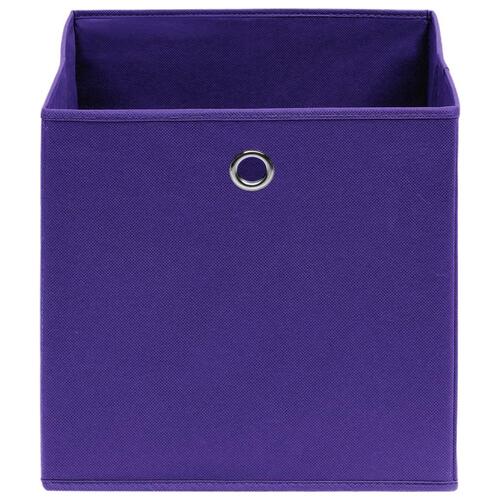 Opbevaringskasser 4 stk. 32x32x32 stof lilla