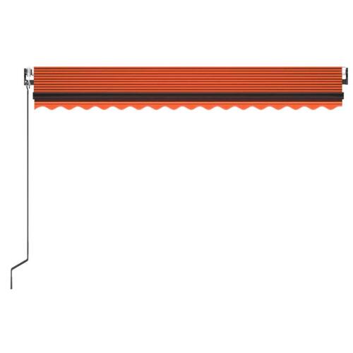 Markise m. LED + vindsensor 450x350 cm automatisk orange/brun