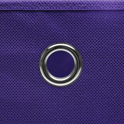 Opbevaringskasser 10 stk. 32x32x32 stof lilla