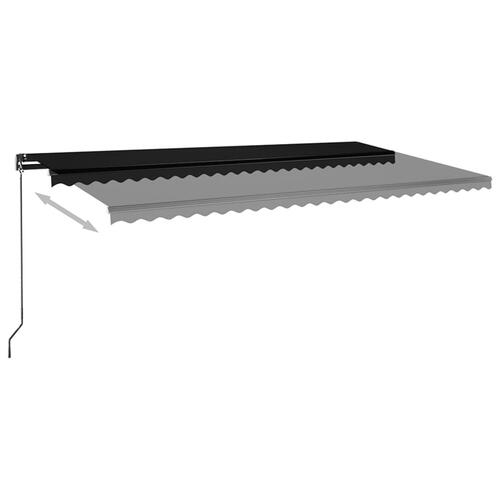 Markise m. LED + vindsensor 600x350 cm automatisk antracit