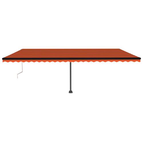 Markise m. LED + vindsensor 600x350 cm automatisk orange/brun