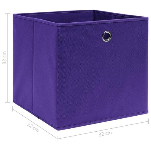 Opbevaringskasser 10 stk. 32x32x32 stof lilla