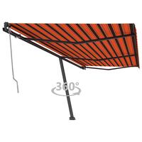 Fritstående markise 600x350 cm automatisk betjening orange/brun