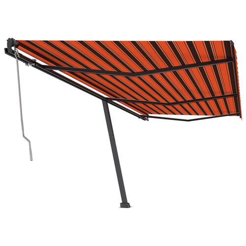 Fritstående markise 600x350 cm automatisk betjening orange/brun
