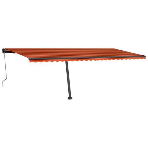 Fritstående markise 600x350 cm automatisk betjening orange/brun