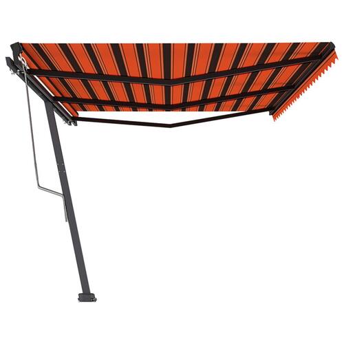 Fritstående markise 600x350 cm automatisk betjening orange/brun
