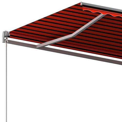 Fritstående markise 600x350 cm automatisk betjening orange/brun