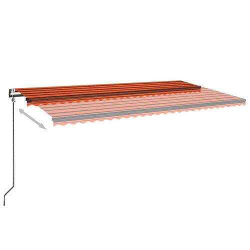 Markise 600x350 cm automatisk betjening orange og brun