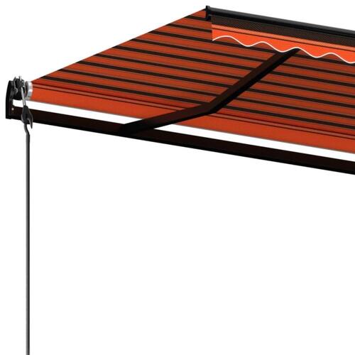 Markise 600x350 cm automatisk betjening orange og brun