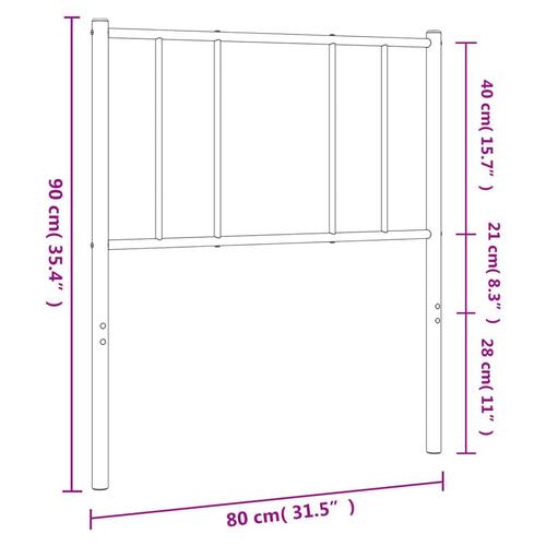 Sengegavl 75 cm metal sort