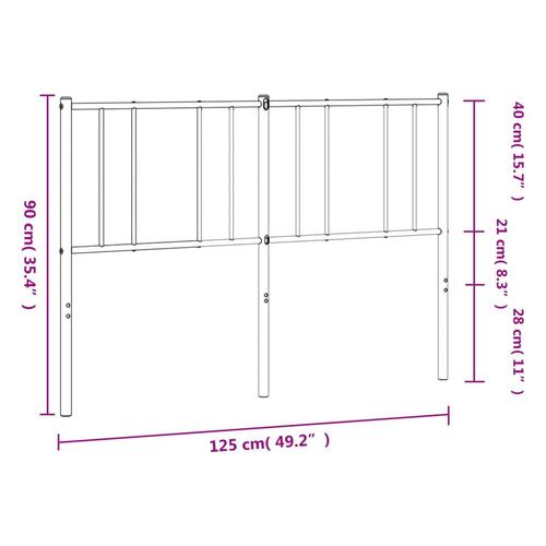 Sengegavl 120 cm metal sort