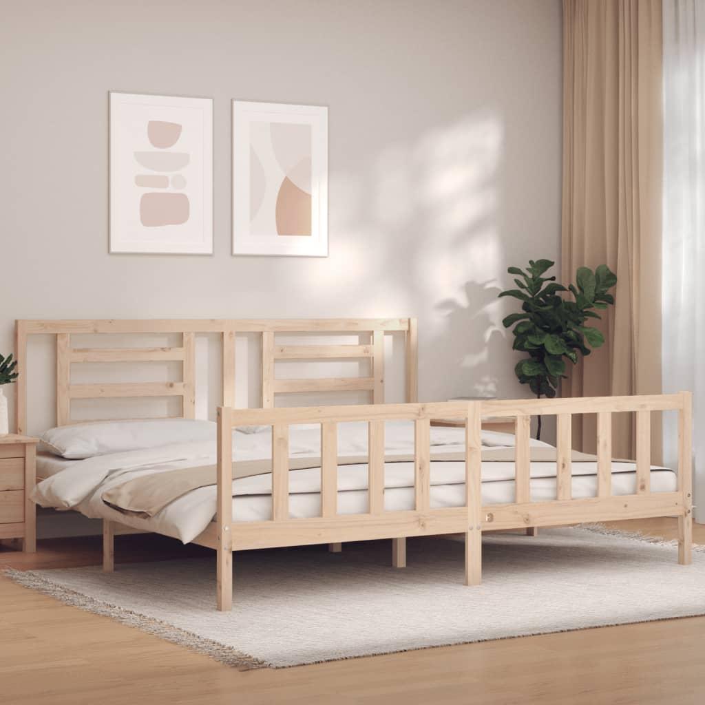 Sengeramme uden madras 200x200 cm massivt fyrretræ