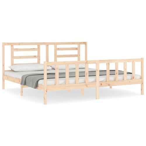 Sengeramme uden madras 200x200 cm massivt fyrretræ