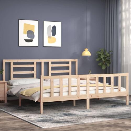 Sengeramme uden madras 200x200 cm massivt fyrretræ