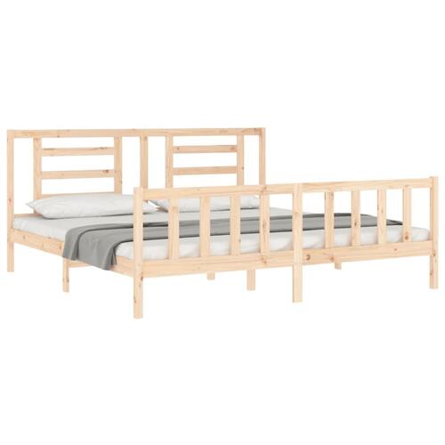 Sengeramme uden madras 200x200 cm massivt fyrretræ