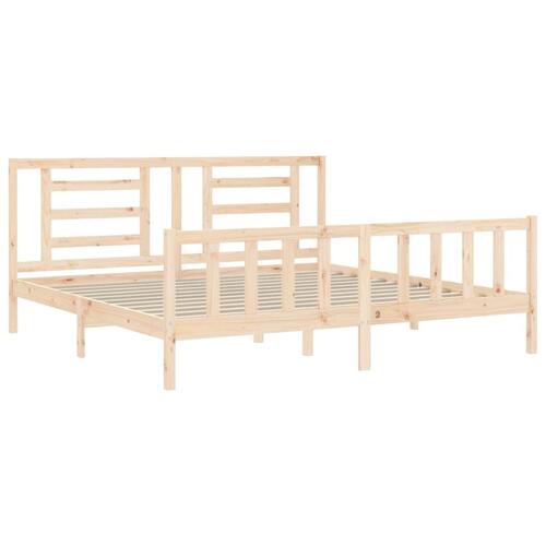 Sengeramme uden madras 200x200 cm massivt fyrretræ