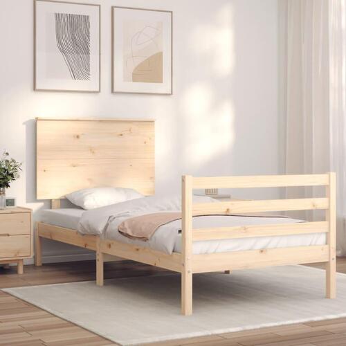 Sengeramme med sengegavl 100x200 cm massivt træ