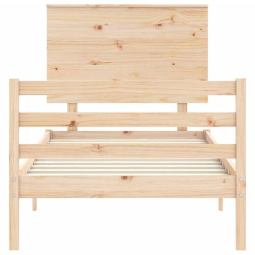 Sengeramme med sengegavl 100x200 cm massivt træ