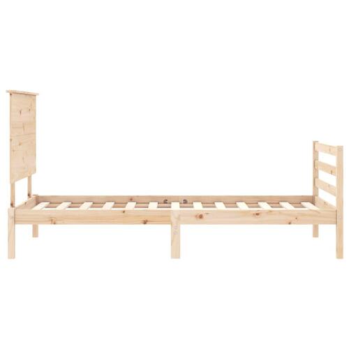 Sengeramme med sengegavl 100x200 cm massivt træ
