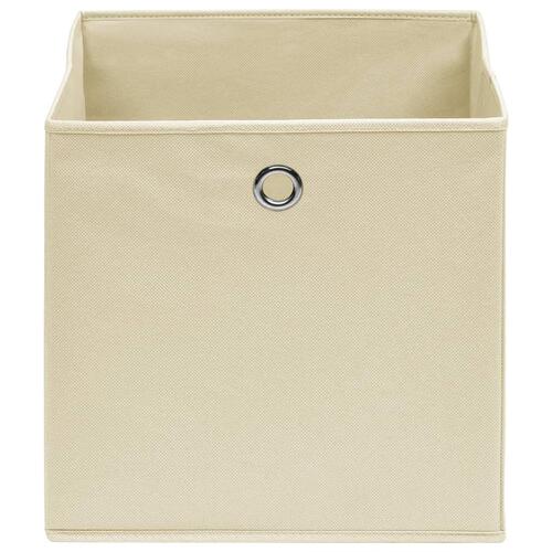 Opbevaringskasser 10 stk. 32x32x32 stof cremefarvet