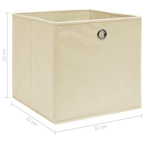 Opbevaringskasser 10 stk. 32x32x32 stof cremefarvet