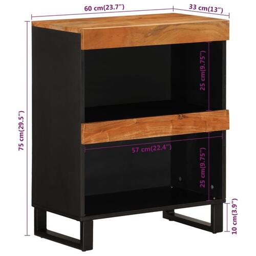 Skab 60x33x75 cm massivt akacietræ