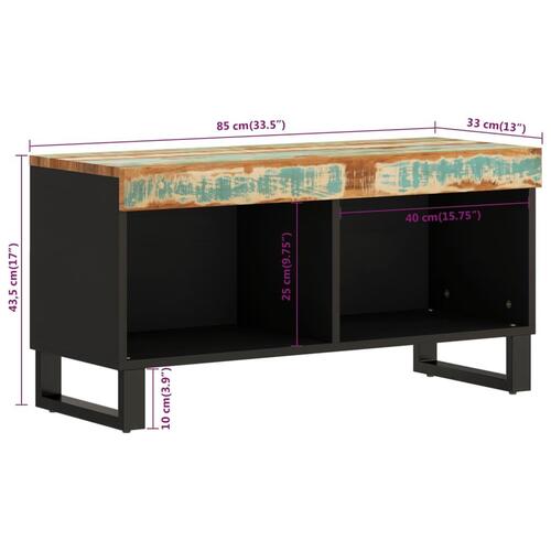 Tv-bord 85x33x43,5 cm massivt genbrugstræ
