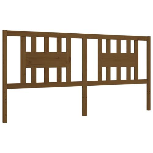 Sengeramme med sengegavl 200x200 cm massivt træ gyldenbrun