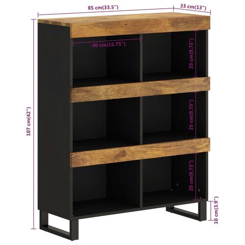 Skab 85x33x107 cm massivt mangotræ
